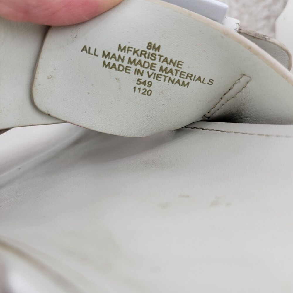 Marc Fisher Women's Kristane White Slip On Sandals Size 8 Buckles Adjustable - Picture 12 of 12